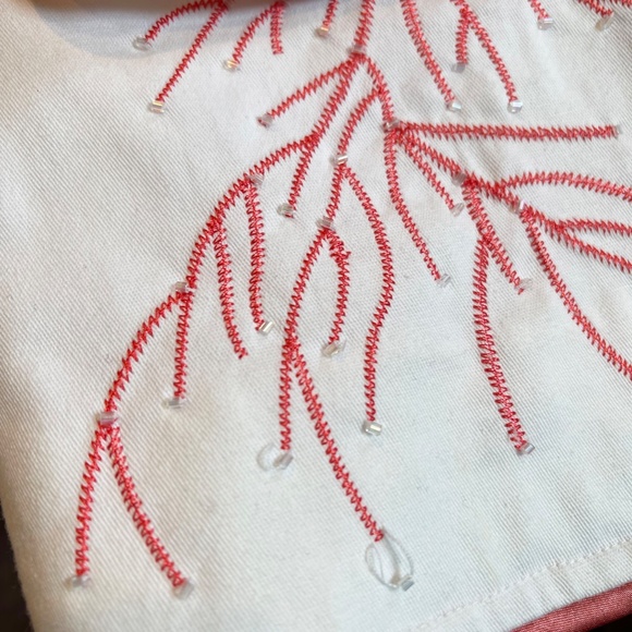 Crisp White Coral Beaded Blazer by Christine Philippé California - Size 12 - Picture 6 of 8